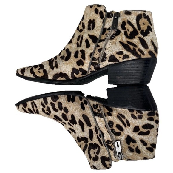 Sam Edelman Shoes - Sam Edelman Leopard Print Ankle Bootie Animal Hair Mob Wife Esthetic Glam‎ Edgy
